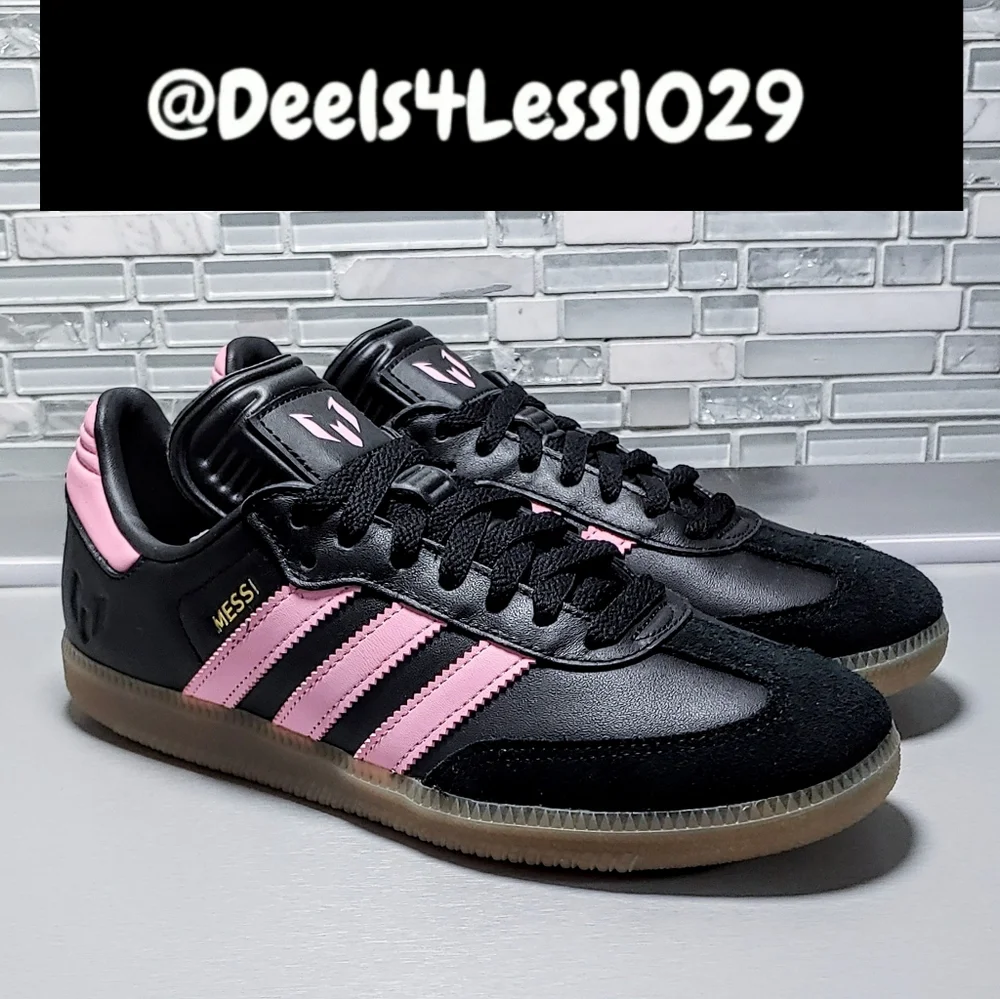 Adidas Samba Messi Womens Size 8/Mens 7 Black Pink Gold Metallic